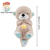 Baby Soothing Otter Plush Toy with Breathing and Music, Sleep Companion for Kids, Sound and Light Doll Gift