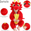 Baby Dragon Costume, Cute Animal Baby Snowsuit Double Zip Soft Flannel Baby Jumpsuit with Hoodie and Tail for Toddler Cosplay - Image 3