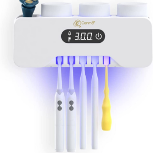 Toothbrush Holder Wall Mounted, 5 Toothbrush Holder, 3 Cups, Razor Holder, Organizer for Bathroom and Washroom