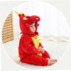Baby Dragon Costume, Cute Animal Baby Snowsuit Double Zip Soft Flannel Baby Jumpsuit with Hoodie and Tail for Toddler Cosplay - Image 5